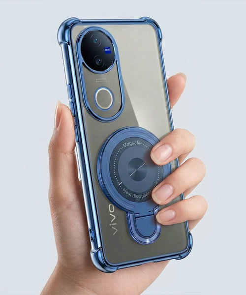 Vivo V50 5G Luxury Four Corner Invincible Bracket Ring Stand Case