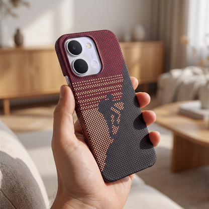 Vivo T5x 5G Premium Aramid Carbon Fiber Pixel Pattern Phone Case