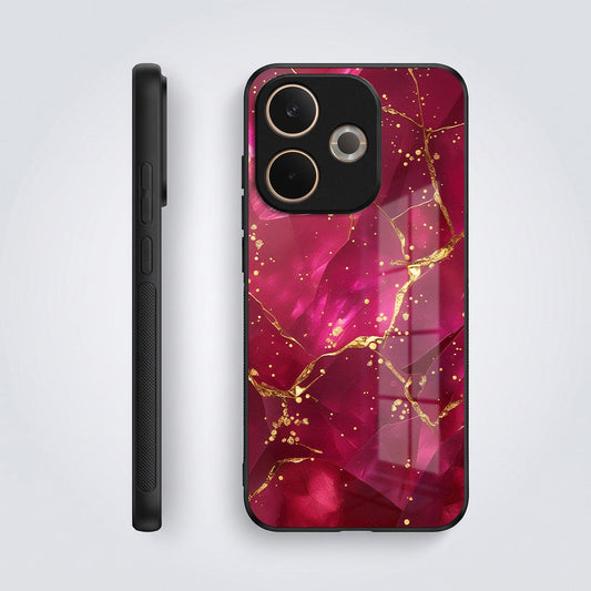Oppo A5 Pro 5G Luxury Crimson Marble Acrylic Glass Back Case