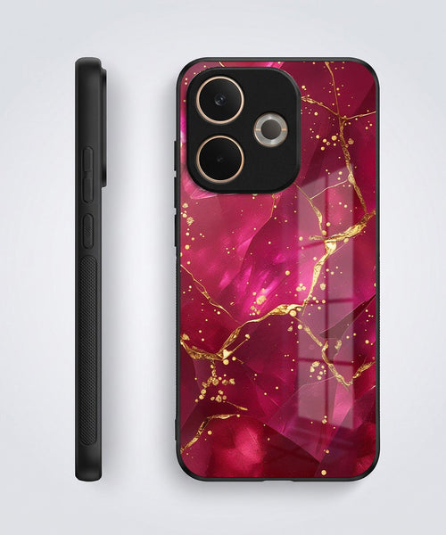 Oppo A5 Pro 5G Luxury Crimson Marble Acrylic Glass Back Case