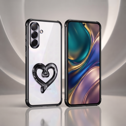 Samsung Galaxy A16 5G Premium Heart Transparent Shockproof Airbag Phone Case