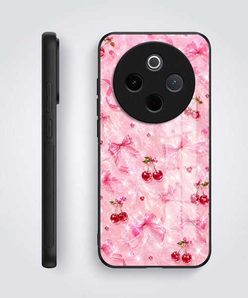 Vivo T4 5G Pink Cherry Blossom Acrylic Glass Back Case