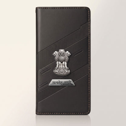 Oppo F29 Pro 5G Metal Satyamev Jayate 2-in-1 Emblem Magnetic Flip Wallet Case