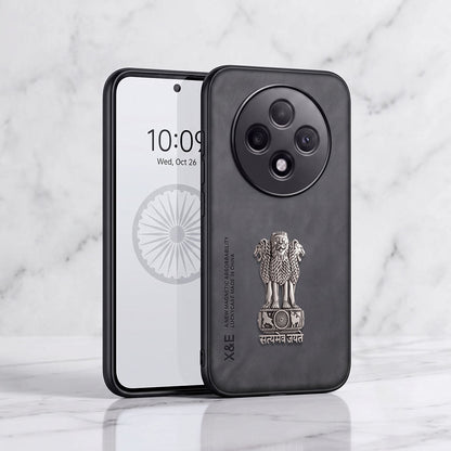 Oppo F27 Pro+ 5G Metal Emblem Satyamev Jayate Comfortable Sheepskin Phone Case