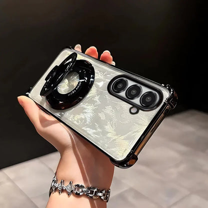 Samsung Galaxy A15 5G Original Luxury Magnifier Ring Stand Shockproof Airbags Corner Case