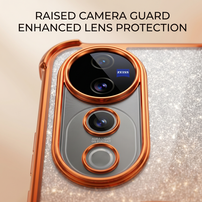 Vivo V40 Pro 5G Luxury Shockproof Shimmer Airbag Cosmic Orange Case