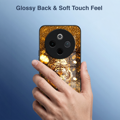 Vivo T4 5G Luxury Tiger Acrylic Glass Back Case