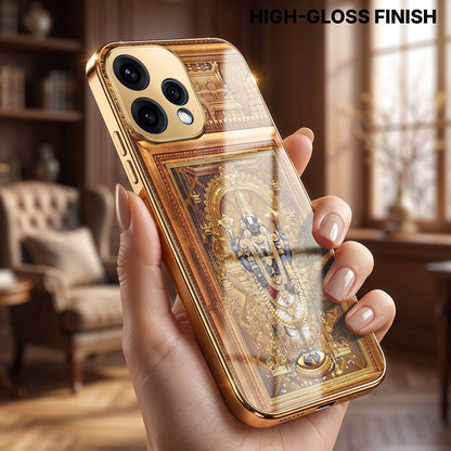 Oppo Reno 15 5G Premium Heritage Gold Electroplated Glass Phone Back Case