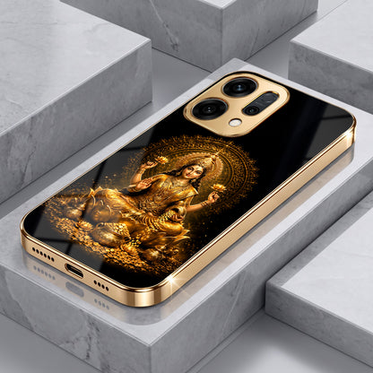 Oppo Reno 13 5G Golden Maa Lakshmi Gold Electroplated Glass Phone Back Case (Copy)