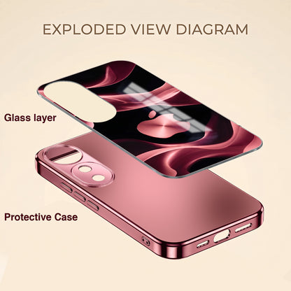 Vivo V40 Pro 5G Luxury Wave Pink Electroplated Glass Phone Back Case
