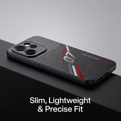Oppo Reno 15 Pro Mini 5G Racing Edition Carbon Fiber Leather Hybrid Back Case