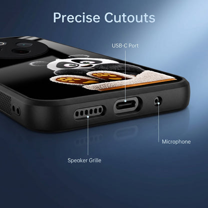 Vivo T4 5G Cute Panda Acrylic Glass Back Case
