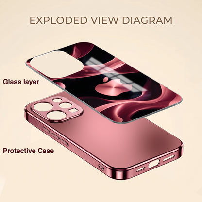 Vivo V70 5G Luxury Wave Pink Electroplated Glass Phone Back Case