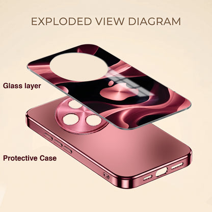 Oppo F27 Pro+ 5G Luxury Wave Pink Electroplated Glass Phone Back Case