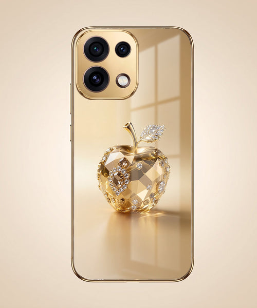 Oppo Reno 16C 5G Golden Apple Gold Electroplated Glass Phone Back Case