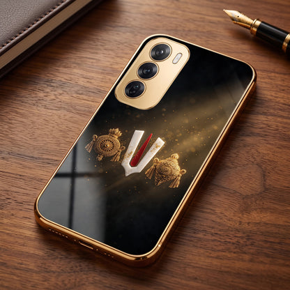 Oppo Reno 12 Pro 5G Royal Heritage Edition Gold Electroplated Glass Phone Back Case