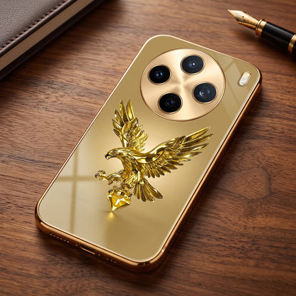 Vivo X200T 5G Golden Eagle Gold Electroplated Glass Phone Back Case