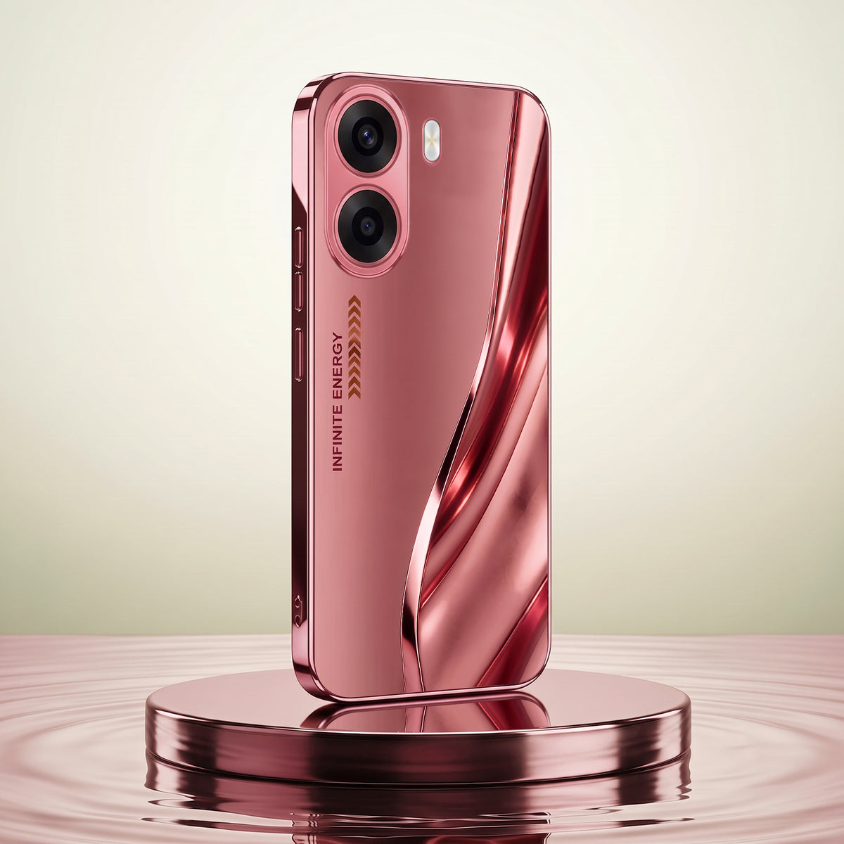 Oppo K14x 5G  Luxury Infinity Energy Pink Electroplated Glass Phone Back Case