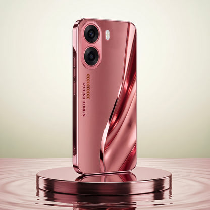 Oppo K14x 5G  Luxury Infinity Energy Pink Electroplated Glass Phone Back Case