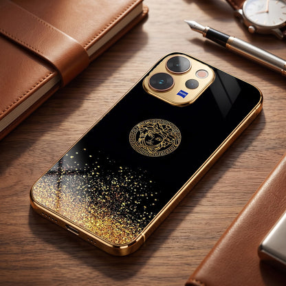 Vivo V70 5G Medusa Head Gold Electroplated Glass Phone Back Case