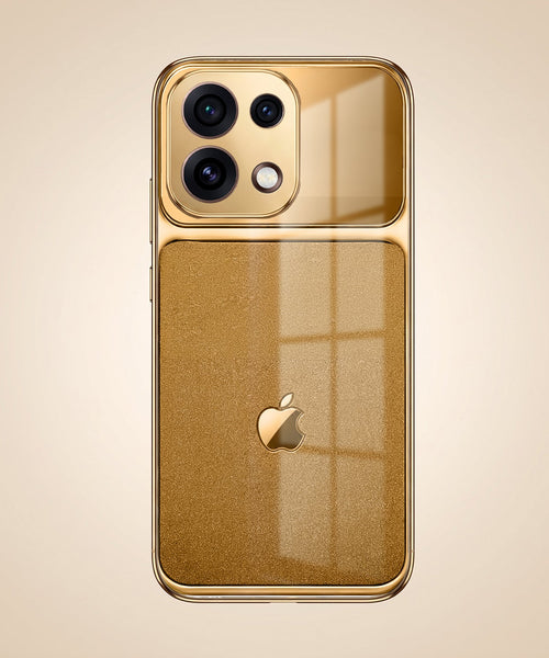 Oppo Reno 16C 5G Royal Touch Apple Gold Electroplated Glass Phone Back Case
