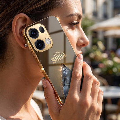 Oppo Reno 13 Pro 5G Lord Shiva Gold Electroplated Glass Phone Back Case
