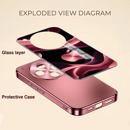 Oppo Find X8 5G Luxury Wave Pink Electroplated Glass Phone Back Case