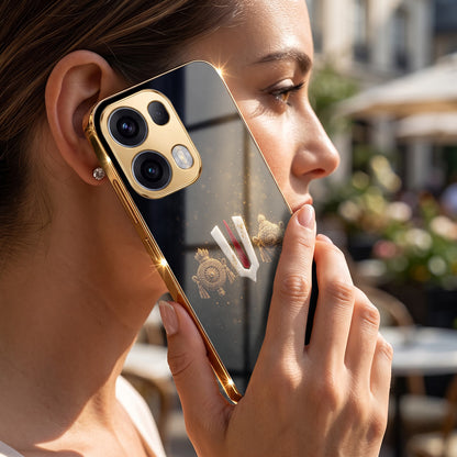Oppo Reno 13 Pro 5G Royal Heritage Edition Gold Electroplated Glass Phone Back Case