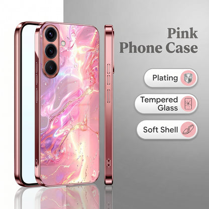 Samsung Galaxy A36 5G Pearl Aurora Pink Electroplated Glass Phone Back Case