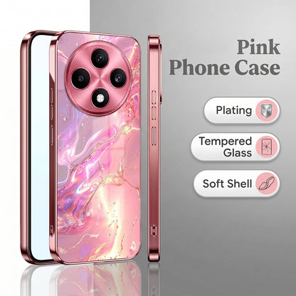 Oppo F27 Pro+ 5G Pearl Aurora Pink Electroplated Glass Phone Back Case
