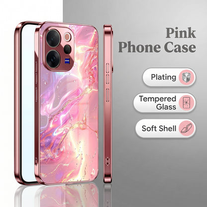 Vivo V70 5G Pearl Aurora Pink Electroplated Glass Phone Back Case