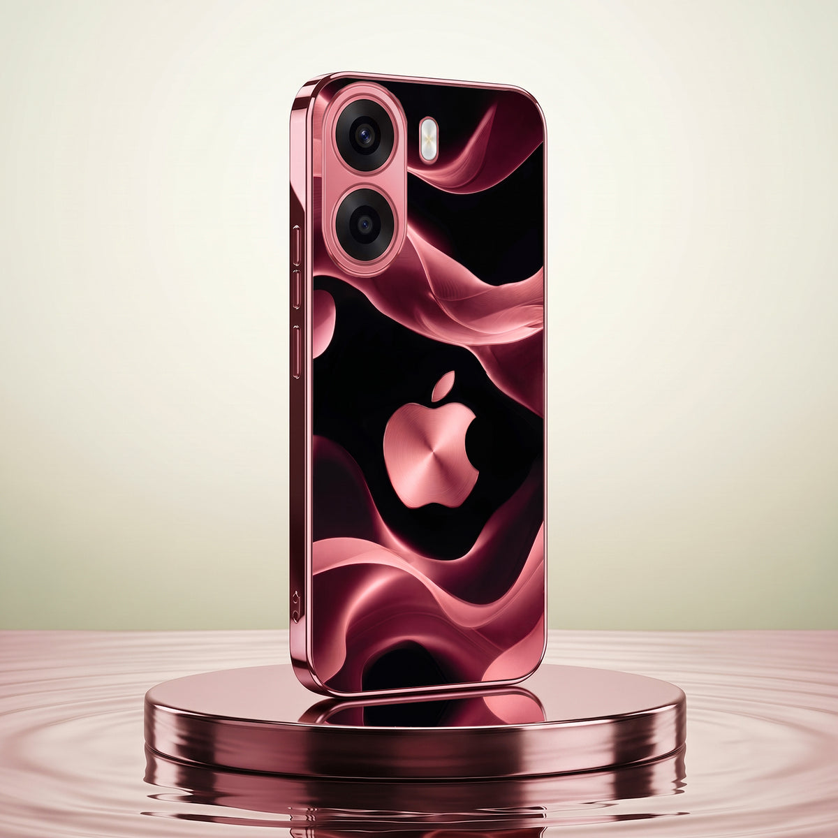 Oppo K14x 5G Luxury Wave Pink Electroplated Glass Phone Back Case
