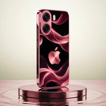 Oppo K14x 5G Luxury Wave Pink Electroplated Glass Phone Back Case