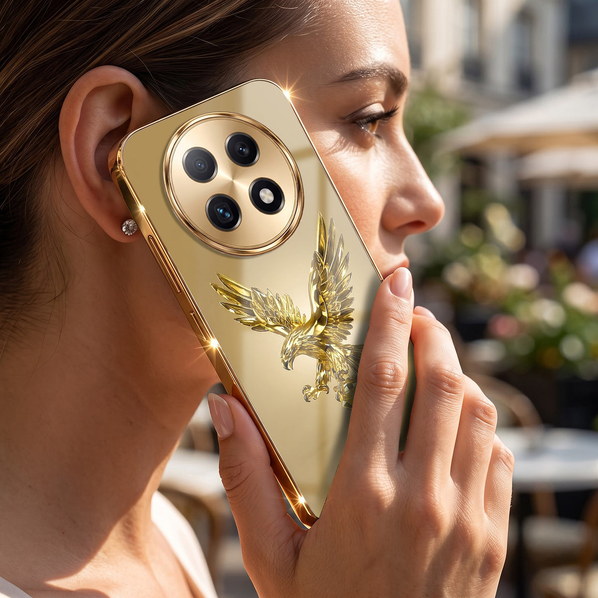 Oppo F29 Pro 5G Golden Eagle Gold Electroplated Glass Phone Back Case