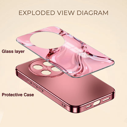 Oppo F29 Pro 5G Crystal Wave Energy Pink Electroplated Glass Phone Back Case