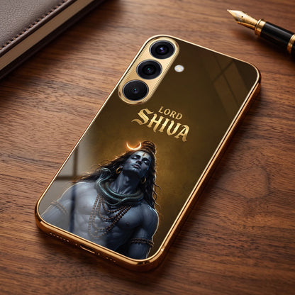 Samsung Galaxy A36 5G Lord Shiva Gold Electroplated Glass Phone Back Case