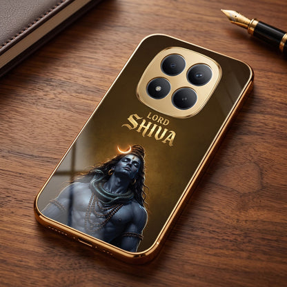 Redmi Note 15 Pro Plus 5G Lord Shiva Gold Electroplated Glass Phone Back Case