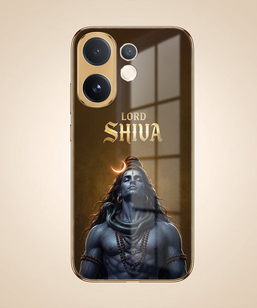 Vivo V60 5G Lord Shiva Gold Electroplated Glass Phone Back Case