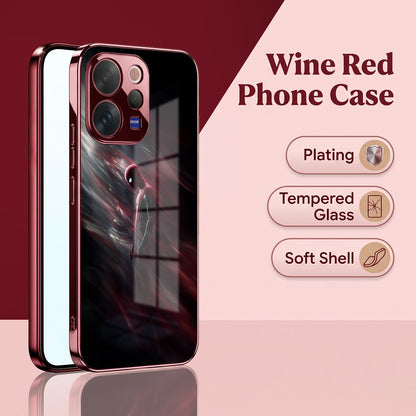 Vivo V70 5G Crimson Spider Burgundy Electroplated Glass Back Case