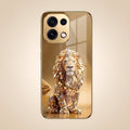 Oppo Reno 16C 5G Luxury Lion Gold Electroplated Glass Phone Back Case