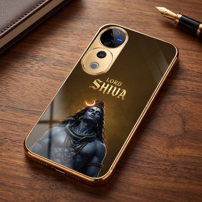 Vivo V40 Pro 5G Lord Shiva Gold Electroplated Glass Phone Back Case