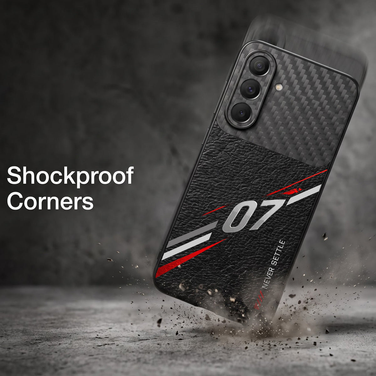 Samsung Galaxy A27 5G Racing Edition Carbon Fiber Leather Hybrid Back Case