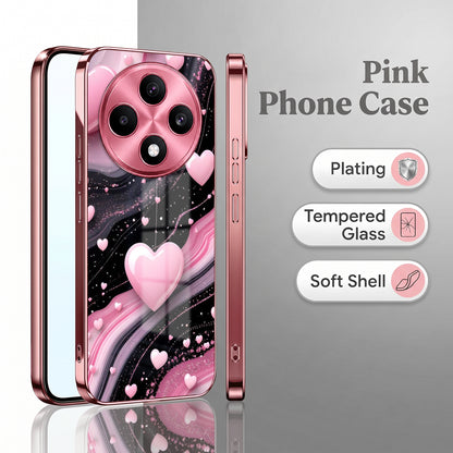Oppo F27 Pro+ 5G Love Sparkle Pink Electroplated Glass Phone Back Case