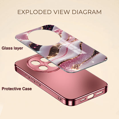 Oppo F29 Pro 5G Midnight Pearl Wave Pink Electroplated Glass Phone Back Case