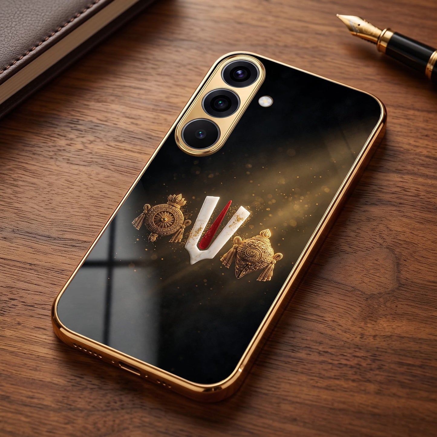 Samsung Galaxy A56 5G Royal Heritage Edition Gold Electroplated Glass Phone Back Case