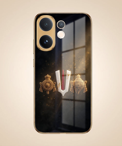 Vivo V60 5G Royal Heritage Edition Gold Electroplated Glass Phone Back Case