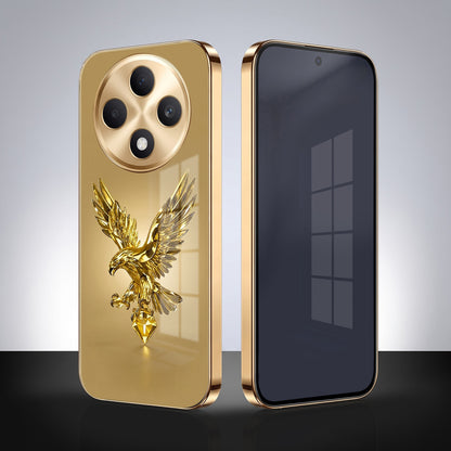 Oppo F27 Pro+ 5G Golden Eagle Gold Electroplated Glass Phone Back Case