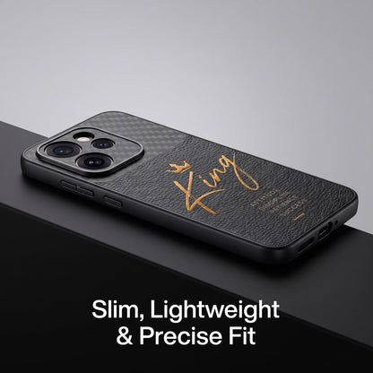 Oppo Reno 15 Pro Mini 5G  King Carbon Fiber Leather Hybrid Back Case