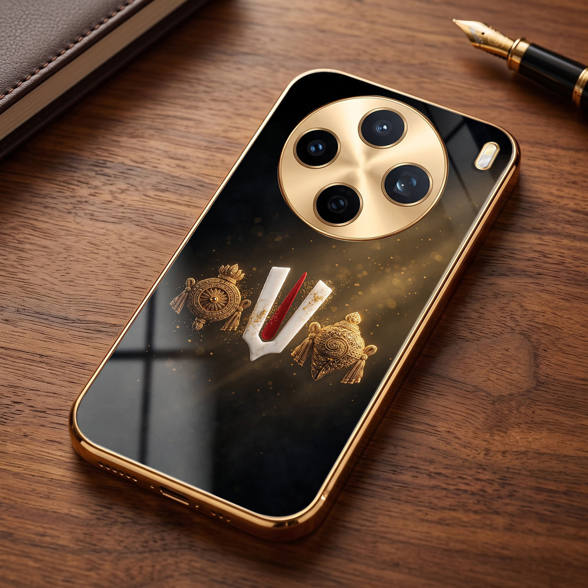Vivo X200T 5G Royal Heritage Edition Gold Electroplated Glass Phone Back Case