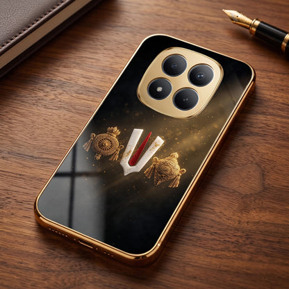 Redmi Note 15 Pro Plus 5G Royal Heritage Edition Gold Electroplated Glass Phone Back Case